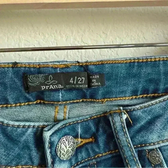 PrAna Women’s Size 4/27 Organic Cotton Mid Rise Medium Wash Denim Jeans - Picture 9 of 11